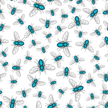 Rasgele sinek böcek seamless modeli