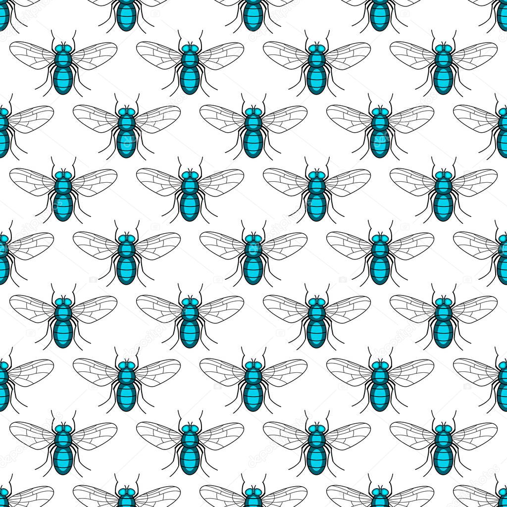 Seamless pattern of the fly insects