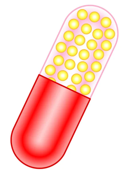 Ilustracja kapsułka, tabletka — Wektor stockowy