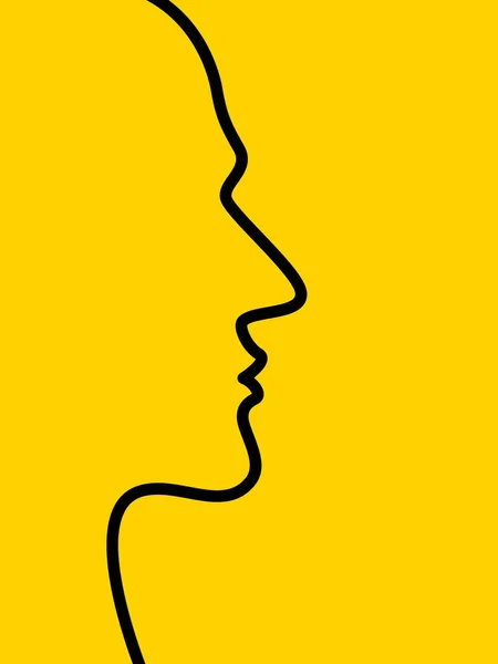 Illustration du contour de la tête humaine — Image vectorielle
