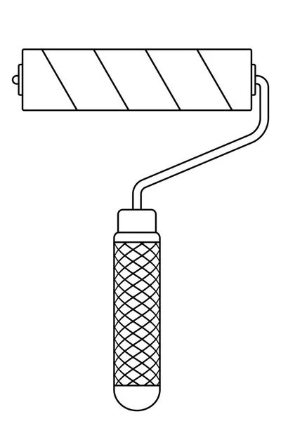 Icono de contorno de rodillo de pintura — Vector de stock