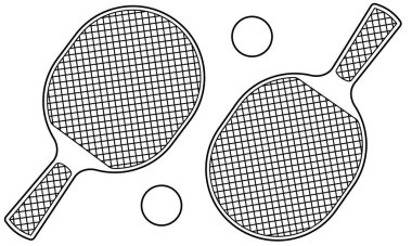 Masa Tenisi kontur illüstrasyon