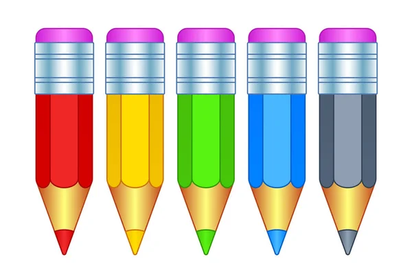 Petit jeu de crayons — Image vectorielle