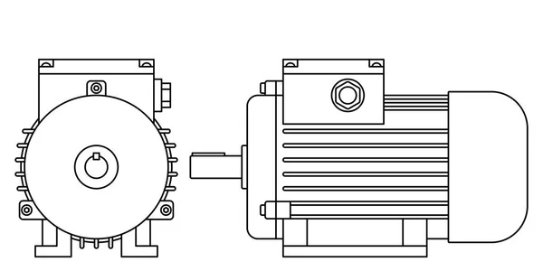 Moteur à contour électrique — Image vectorielle