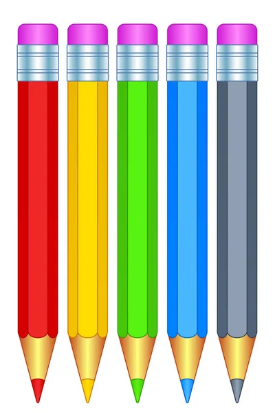 Pencil set illustration — Stock Vector