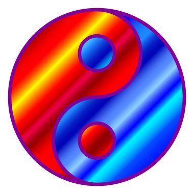 Soyut bir yin ve yang sembolü tasviri