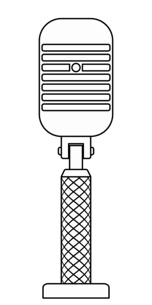 Ілюстрація Абстрактного Контуру Старовинного Мікрофона — стоковий вектор