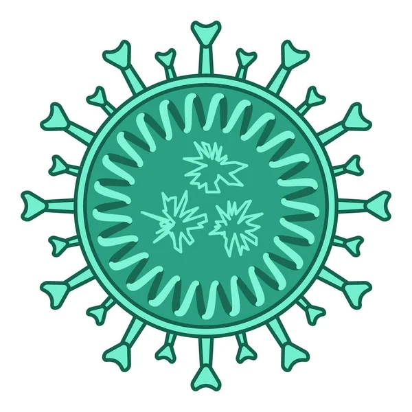 抽象コロナウイルスCovid 19アイコンの概念図 — ストックベクタ