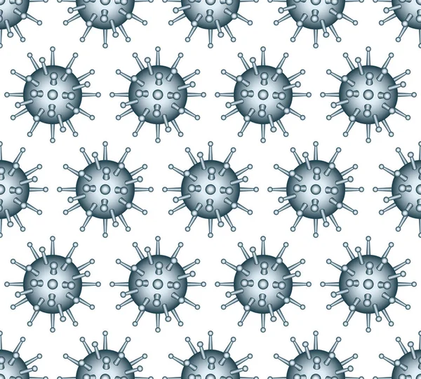 无缝隙图案的抽象的验尸官图标 2019 Ncov新型头孢病毒 — 图库矢量图片