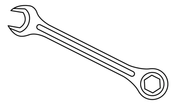 Иллюстрация Контурного Комбинированного Гаечного Инструмента — стоковый вектор