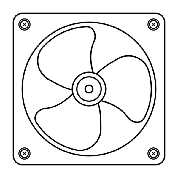 Ilustração Ventilador Computador Contorno — Vetor de Stock