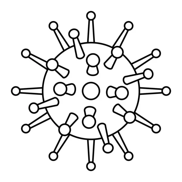 輪郭抽象的なコロナウイルスアイコンの概念図 新コロナウイルス2019 Ncov — ストックベクタ