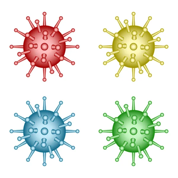Illustration Conceptuelle Ensemble Abstrait Icônes Coronavirus Nouveau Coronavirus 2019 Ncov — Image vectorielle