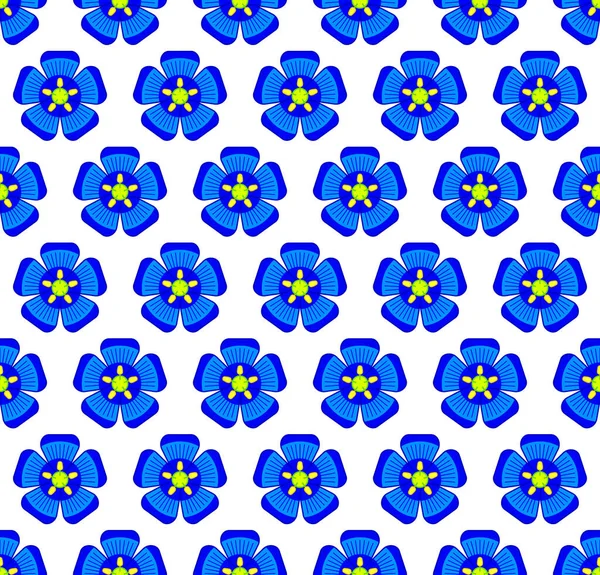 Patrón Sin Costura Las Cabezas Flores Lino — Vector de stock