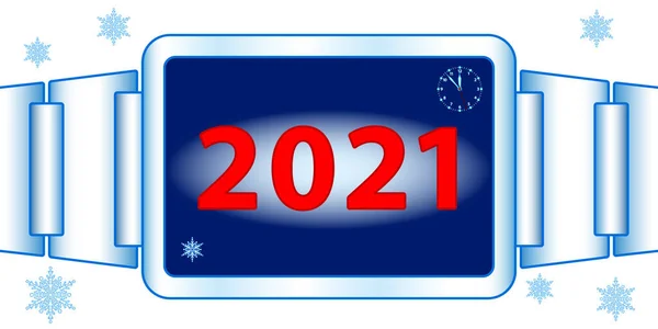 Концептуальна Ілюстрація Абстрактного Годинника 2021 Новий Рік — стоковий вектор