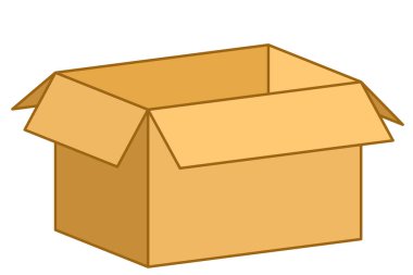 Açık bir karton kutunun tasviri