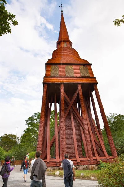 Stockholm Sweden August 2014 Old Wooden Tower Skansen First Open — Stock Photo, Image