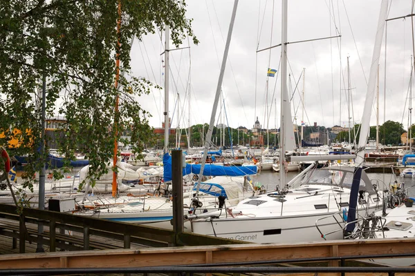 Stockholm Sweden August 2014 Yachts Harbor Djurgarden — Stock Photo, Image