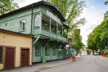 Stockholm, İsveç - 11 Ağustos 2014-Stockholm şehir manzaralı Djurgarden Adası. 