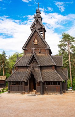 Oslo, Norveç-Ağustos 13, 2014 - Norwegian Folk Museum Gol çıta kiliseden.