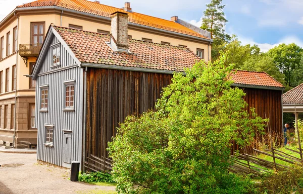 Casas Antiguas Tradicionales Oslo Noruega —  Fotos de Stock