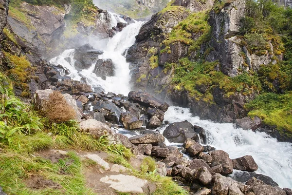 Latefossen Una Las Cascadas Más Grandes Noruega — Foto de Stock