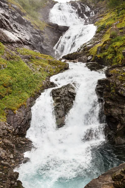 Latefossen Una Las Cascadas Más Grandes Noruega — Foto de Stock