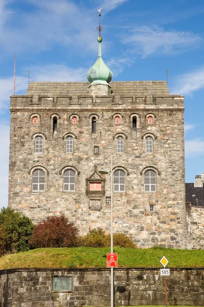 Vesting Bergenhus Intieme Toren Het Historische Deel Van Noorse Bergen — Stockfoto