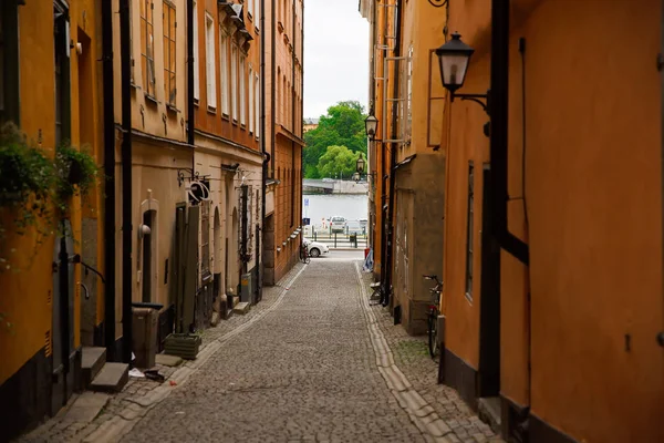 Stockholm Svédország 2014 Augusztus Utca Régi Város Gamla Stan — Stock Fotó