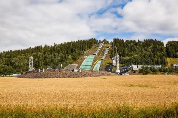 Norvège Août 2014 Piste Saut Ski Lysgardsbakken Ouverte 1993 Spécifiquement — Photo