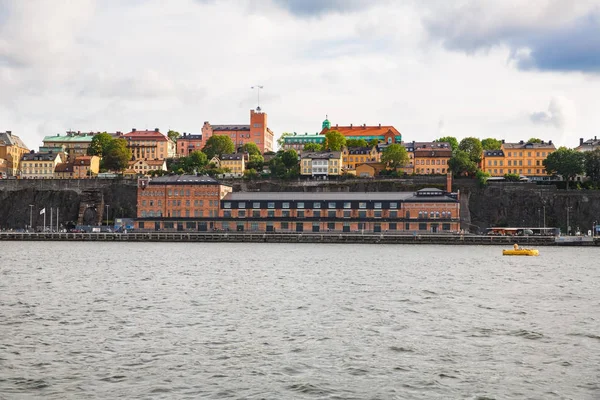 Stockholm Zweden Eiland Augustus 2014 Sodermalm Uitzicht Vanuit Zee — Stockfoto
