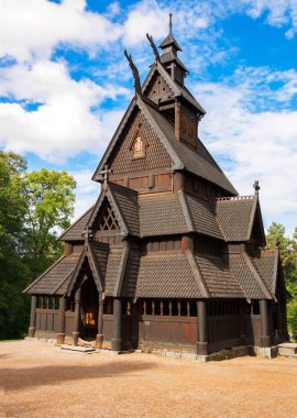 Oslo, Norveç-Ağustos 13, 2014 - Norwegian Folk Museum Gol çıta kiliseden.
