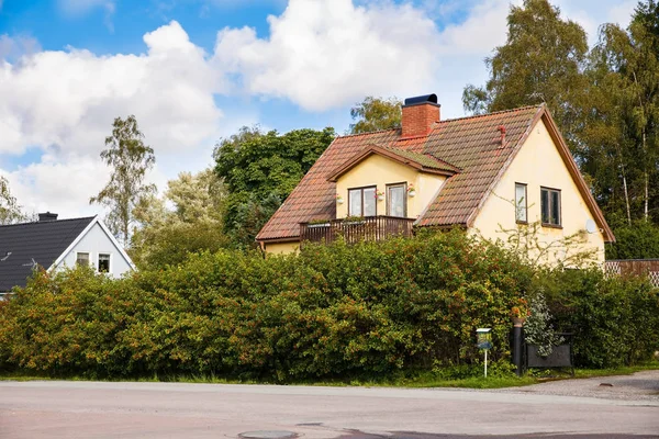 Duas Casas Lugar Rural Noruega — Fotografia de Stock