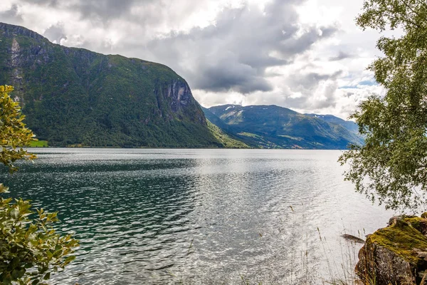 Landskap Med Berg Fjord Och Norge — Stockfoto