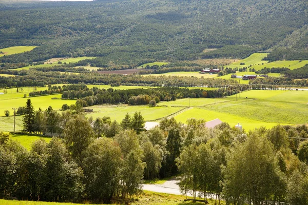 Paisagem Com Lugar Rural Noruega — Fotografia de Stock