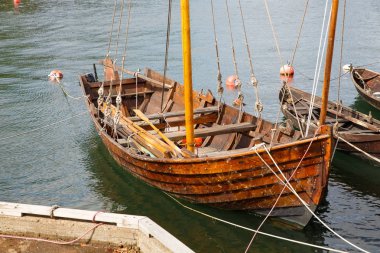 Oslo, Norveç'te küçük liman tekneler.