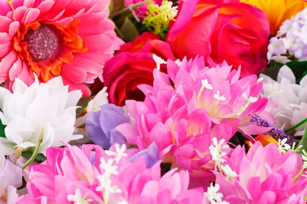 Colorful Fabric Flowers Closeup Picture — Stock Photo, Image