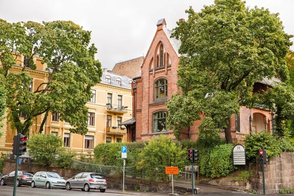 Oslo Norvège Août 2014 Rue Avec Des Immeubles Des Voitures — Photo