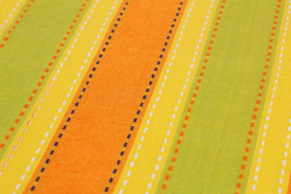 Striped Tablecloth Texture Background Closeup Picture — Stock Photo, Image