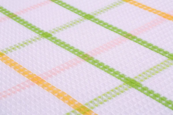 Checkered Tablecloth Texture Background Closeup Picture — Stock Photo, Image