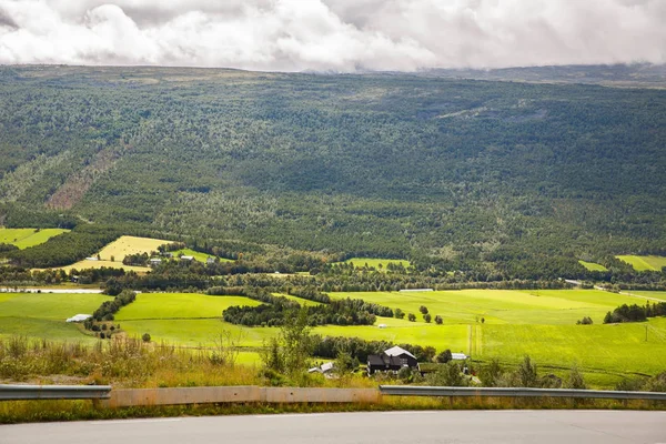 Paisaje Con Lugar Rural Noruega — Foto de Stock
