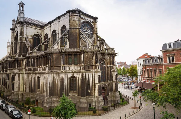 ブリュッセル ベルギー 13日 2015 聖カタリナ教会 世紀に建てられたいくつかの建築様式を組み合わせる — ストック写真