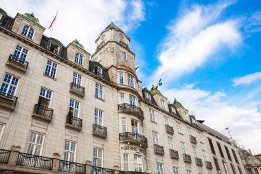 Oslo, Norveç-Ağustos 13, 2014 - Grand Otel cephe Norveç başkenti Binası.