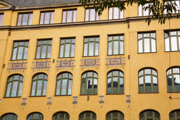 Immeuble Bureaux Avec Ornement Coloré Stockholm Suède — Photo