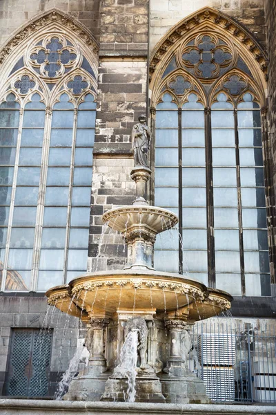 Fontaine Petrus Sur Côté Sud Cathédrale Cologne Allemagne — Photo