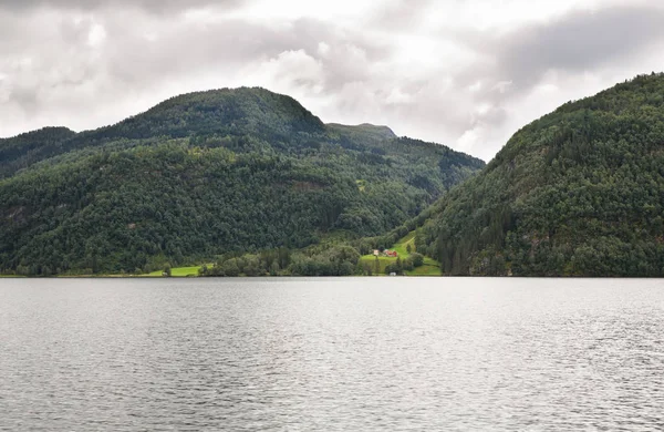 Landskap Med Utsikt Över Fjorden Och Bergen Norge — Stockfoto