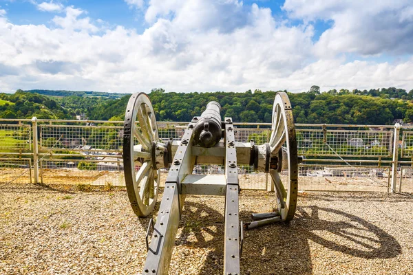 Dinant Uitzicht Vanaf Citadel Oude Kanon — Stockfoto