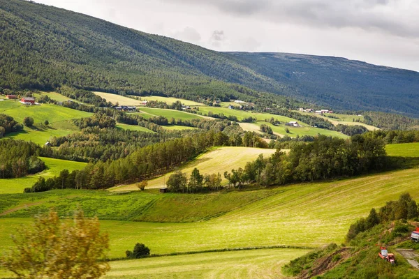 Paisagem Com Lugar Rural Noruega — Fotografia de Stock