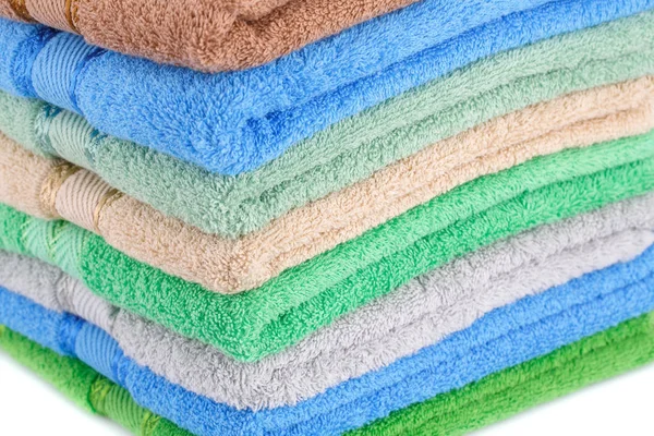 Colorful Towels Stack Closeup Picture — Stock Photo, Image