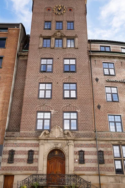 Bergen Noorwegen Augustus 2014 Oude Gebouw Met Prachtige Versieringen Noorse — Stockfoto